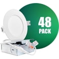 thumbnail image 1 of QPLUS 4Inch LED Recessed Slim Pot Light with Junction Box, 10W (=75W), 750 Lumens, Dimmable, IC Rated, ETL, Energy Star (4000K, 48 Pack), 1 of 5