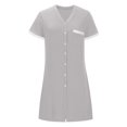 thumbnail image 3 of Gspmoly Robes d'Été pour Femmes, Mode Femme Été Col en V Manches Courtes Couleur Contrastante pour la Maison Robe Courte Robes de Mariage pour Femmes Liquidation, 3 of 5