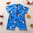 thumbnail image 3 of Maillots de Bain pour Bébé Garçon Nourrisson Tout-Petit, Maillot une Pièce pour Bébé Garçon, Tenue de Plage à Manches Courtes, Maillot Dermoprotecteur à Fermeture Éclair, Maillots de Bain, 3 of 7