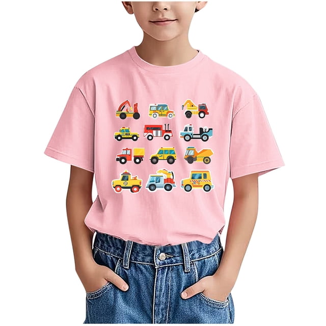 WRKEKC T-Shirts d'Été pour Garçons, T-Shirts Décontractés pour Garçons, T-Shirts Polyvalents Décontractés à Manches Courtes pour Enfants avec Motif Imprimé et Col Rond