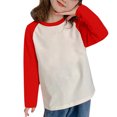 thumbnail image 2 of Chandail à Col Rond pour Bébé en Liquidation, Mode Fille et Garçon, Hauts Décontractés à Manches Longues, Hauts à Col Rond, T-Shirts Graphiques pour Filles, Rouge 150, 2 of 3