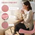thumbnail image 4 of HOMCOM Dining Chairs Set of 4, Kitchen Chair with Metal Legs, Pink, 4 of 8