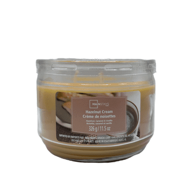 Mainstays Bougie parfumée en pot en verre a 3 mèches, parfum Crème de Noisette, 326 g (11,5 oz)