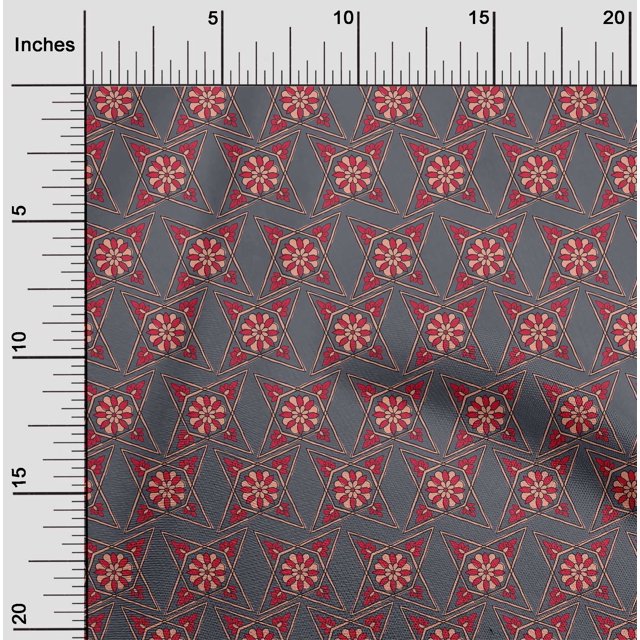 oneOone Polyester Lycra Fabric Floral Block Decor Fabric Printed BTY 56 Inch Wide
