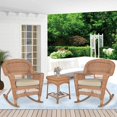 thumbnail image 3 of Jeco 3pc Wicker Rocker Chair Set in Honey with Tan Cushion, 3 of 10