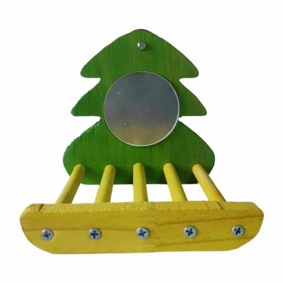 Mornei 2xParrot Bird Mirror Creative Easy to Clean Parrot Bird Toy for Finch Lovebird green 2 Pcs