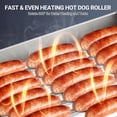 thumbnail image 2 of 11-Roller Stainless Steel Hot Dog Grill Machine with Curved Cover – Bun Warmer, Dual Temperature Control, 360° Rotating Non-Stick Rollers, Removable Drip Tray, Commercial Grade, For Home & Concession, 2 of 7