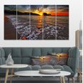 thumbnail image 1 of Setting Sun and White Waves - Seashore Photo Canvas Art Print, 1 of 4
