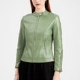 thumbnail image 1 of LOVZFMLL Jackets for Women Fashion Zipper Leather Tops With Pocket Short Coat Jacket, 1 of 8