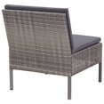 thumbnail image 5 of Ensemble de Salon de Jardin 3 Pcs avec Coussins en Rotin Poly Gris, 5 of 5