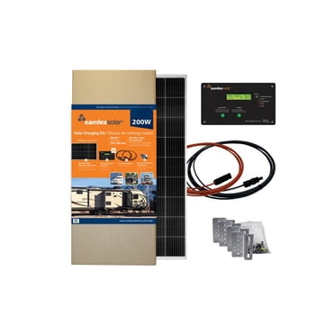 Samlex America Solar Kit SRV-200-30A Panneau de Charge de Pile; 200 Watts/20,52 Volts; Panneau Monocristallin; Support; avec Contrôleur de Charge de 30 Ampères