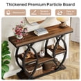 thumbnail image 3 of Fnova 39.4" Industrial Console Table, 4-Tier Retro Staggered Storage Shelves, Narrow Wood Accent Table with Metal Frame, for Small Spaces, Entryway, Sofa, Hallway, 3 of 17