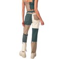 thumbnail image 4 of Honganda Jeans Droits Taille Haute à Coutures Contrastées pour Femmes, 4 of 10