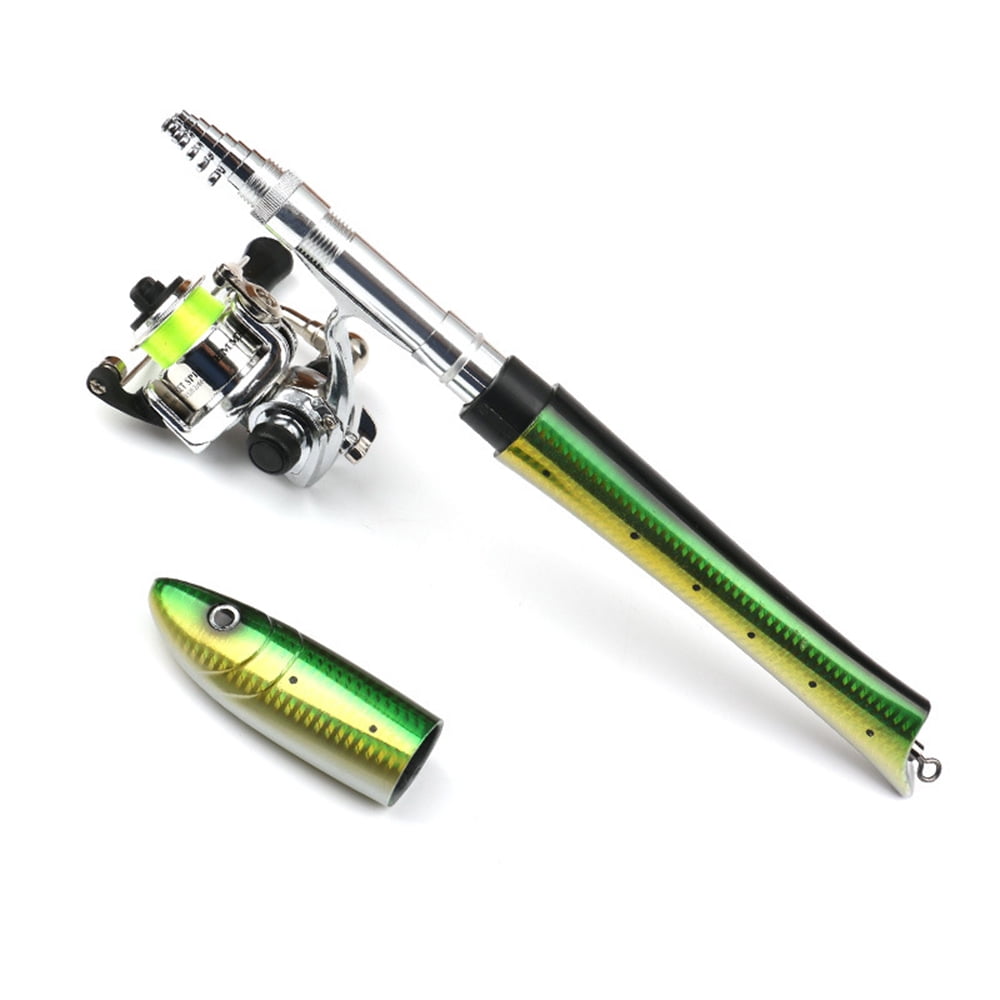 Yeacher Portable Pen Fishing Rod Mini Pocket Fishing Rod with Spinning Kit for Travel Saltwater Freshwater Fishing
