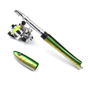 Yeacher Portable Pen Fishing Rod Mini Pocket Fishing Rod with Spinning Kit for Travel Saltwater Freshwater Fishing
