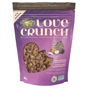 Love Crunch Organic Dark Chocolate & Hazelnut Butter Granola 300g Pouch