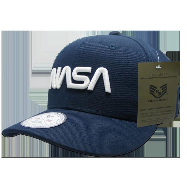 Rapid Dominance NAS5-WO-NVY Worm NASA Deluxe Cap, Navy - One Size