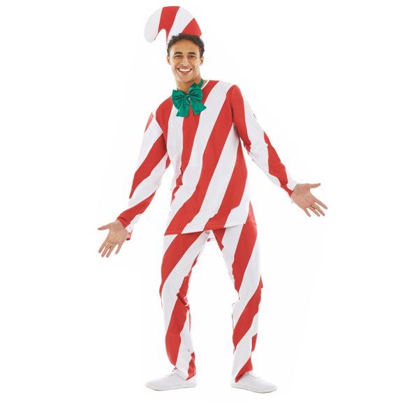 fun shack Costume Adulte de Canne de Bonbon Tenue de Canne de Bonbon, Costume de Bonbon pour Hommes, Costume de Canne de Bonbon pour Hommes, Grand