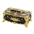 thumbnail image 1 of veasfak Home Rectangular Tissue Paper Box Case Holder Cover Black Golden, 1 of 3