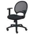 thumbnail image 4 of Boss Office Products Chaise de Bureau de Travail à Accoudoirs Réglables en Tissu avec Dossier en Maille, Noire, 4 of 7