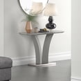 thumbnail image 4 of Contemporary Faux Marble & Stainless Steel Console Table in Grey, 4 of 7