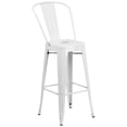 thumbnail image 4 of Bowery Hill Metal 3 Piece Bar Table Set in White, 4 of 4