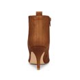 thumbnail image 4 of BLISSFUL STEP Women's Pointed Toe Side Zip Stiletto Heel Ankle Boots Brown 6, 4 of 8