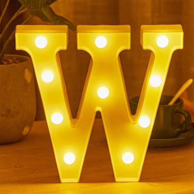 TopLLC Christmas Decor LED Letter Lights Sign Light Up For Home Party Wedding Decoration Light Up Letters Alphabet Letter Sign Battery Powered For Christmas Birthday Party Decoration warning light
