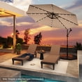 thumbnail image 2 of Gymax 10Ft Offset Hanging Umbrella Patio Outdoor w/ 32 Solar LED Lights Tan, 2 of 10