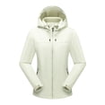 thumbnail image 1 of LSLJS Women Color Outdoor Long Sleeve Zipper Sunscreen Windproof Raincoat Plus Size Hooded Jacket Coat( Beige, L), 1 of 2