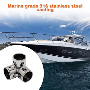 stanreset Tee Main Courante de Bateau 90 Polissage Connecteur de Tuyau en Acier Inoxydable Raccord Universel Connecteurs de Tube Pince Anti-Corrosion 22mm
