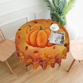thumbnail image 2 of Fall Round Tablecloth Thanksgiving Table Cloths 60 Inch Washable Reusable Decoration Table Cover for Kitchen Party, 2 of 5