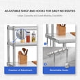 thumbnail image 4 of Stainless Steel Work Table 48x24 Inch with Overshelves - Adjustable Shelf & Hooks, Kitchen Island for Food Prep in Restaurant, Hotel, Home Kitchen, 4 of 7