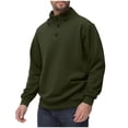 thumbnail image 2 of Timegard Mens Sweatshirts Fuzzy Fall Winter Stand Collar Pullover Button Long Sleeve Casual Comfy Tops, 2 of 8