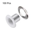 thumbnail image 3 of Unique Bargains 100PCS Grommets Eyelets 1/6 Inch (4mm) ID Hole Metal Self Backing Eyelet with Washers for Leather White, 3 of 7