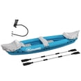 thumbnail image 1 of Outsunny 2-Person Inflatable Kayak Boat, Canoe Set With Air Pump, Blue, 1 of 9