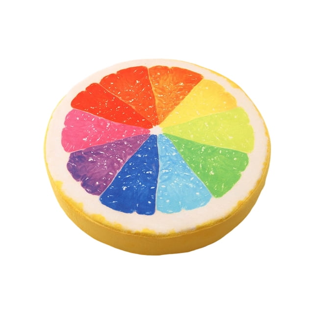 Coussin Rond en Forme de Tranche de Fruit, Coussin de Sol Rembourré en Éponge pour la Maison et le Confort en Camping