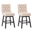 thumbnail image 1 of CorLiving Belmont Fabric Tufted Counter Height Bar Stools with Solid Wood Legs - Dining Room Barstools, Counter Height, Padded Backrest, 1 of 1