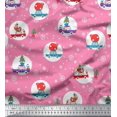 thumbnail image 1 of Soimoi Rayon Fabric Gift Box,Car & Santa Christmas Printed Fabric 1 Yard 42 Inch Wide, 1 of 3