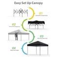 thumbnail image 3 of TROPOW 10x10 Pop Up Canopy - Outdoor Canopy Tent with Portable Roller Bag - One Button Push Setup, 3 Adjustable Height, 4 Weight Bags, 8 Stakes & 4 Guy Ropes Included,Black, 3 of 7