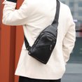 thumbnail image 4 of Dvkptbk Soft Leather Crossbody Sling Backpack Sling Bag Travel Hiking Chest Bag Daypack for Men Workout Travelling, 4 of 9