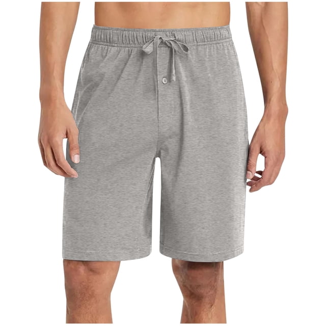 yoeyez Mens Athletic Shorts 7 Inch Inseam,Men's Solid Color Elastic Waist Button Shorts Casual Beach Shorts Summer Shorts Breathable Daily Basic Pants With Pockets Gray,3XL
