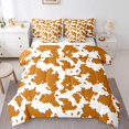 thumbnail image 1 of YST Red Brown Cowhide 7-Piece Comforter Set, Full, Farmhouse Western Bull Cattle Cow Print Bedding, 1 of 5