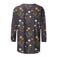 thumbnail image 5 of Pompotops T-shirt Ample Imprimé pour Femme Blouse à Manches 3/4 Col Rond Hauts Décontractés Liquidation, 5 of 5