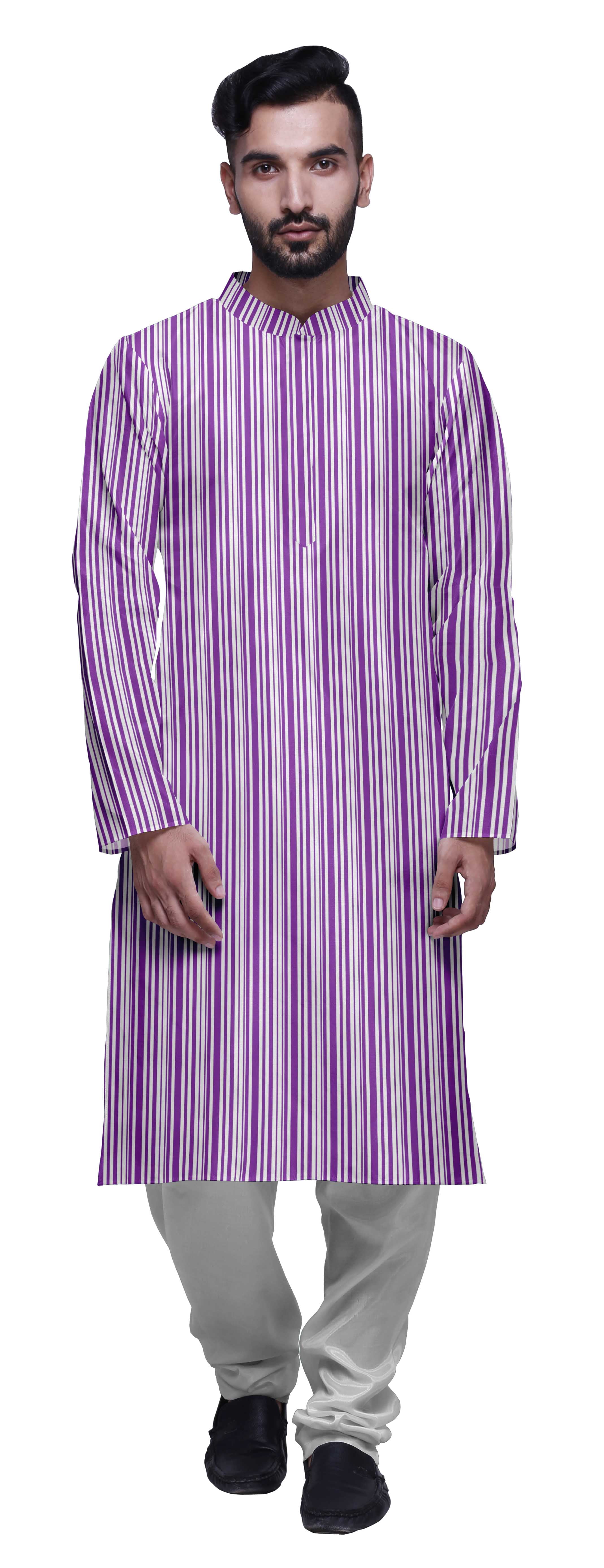 Atasi Ensemble Kurta-Pyjama Long en Coton pour Hommes, Kurta-Pyjama Décontracté de Designer, Vêtements
