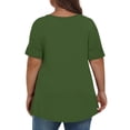 thumbnail image 4 of Timegard Womens Summer Tops Plus Size V-Neck Short Sleeve Comfy Long Tops Basic Tee Casual Loose Blouse, 4 of 7