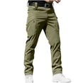 thumbnail image 1 of Pxkloy Pantalon Cargo Tactique pour Hommes Extensible Coupe Décontractée Pantalon de Combat Plein Air Randonnée Entraînement Pantalon Léger Décontracté Ample Séchage Rapide avec Poches Vert,G, 1 of 6