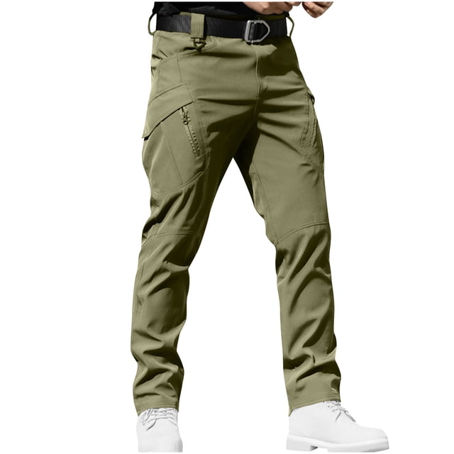 Pxkloy Pantalon Cargo Tactique pour Hommes Extensible Coupe Décontractée Pantalon de Combat Plein Air Randonnée Entraînement Pantalon Léger Décontracté Ample Séchage Rapide avec Poches Vert,G