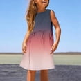 thumbnail image 2 of FhsagQ Robes Filles Été Sans Manches Robe Ligne Confort Col Rond Décontractée avec Imprimé Dégradé pour Tout-Petits Enfants Plage Extérieur Marine 13-14 Ans, 2 of 5