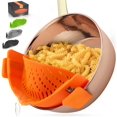 thumbnail image 1 of Zulay Kitchen Passoire de Casserole en Silicone Ajustable pour la Plupart des Casseroles et Poêles - Orange, 1 of 6